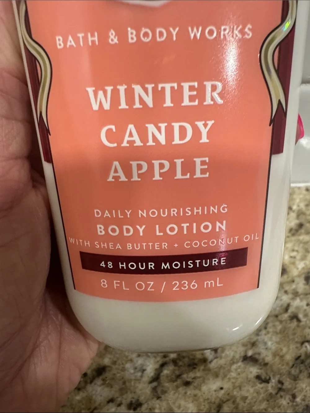 NEW Bath & Body Works Winter Candy Apple Body Lotion - Red 8 OZ